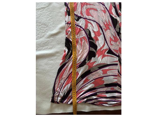 Vestido longo Emilio Pucci com estampa multicolorida Marrom Preto Rosa Branco Cinza Roxo - vista 11