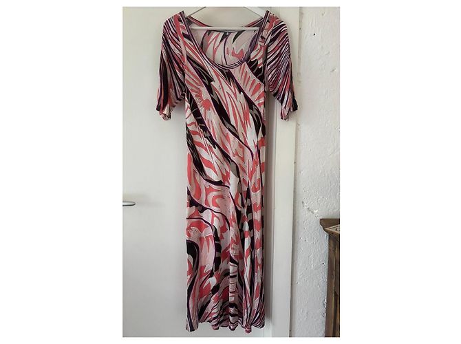 Vestido longo Emilio Pucci com estampa multicolorida Marrom Preto Rosa Branco Cinza Roxo - vista 5