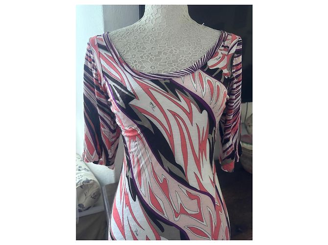 Vestido longo Emilio Pucci com estampa multicolorida Marrom Preto Rosa Branco Cinza Roxo - vista 7