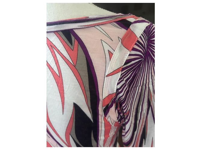 Vestido longo Emilio Pucci com estampa multicolorida Marrom Preto Rosa Branco Cinza Roxo - vista 8
