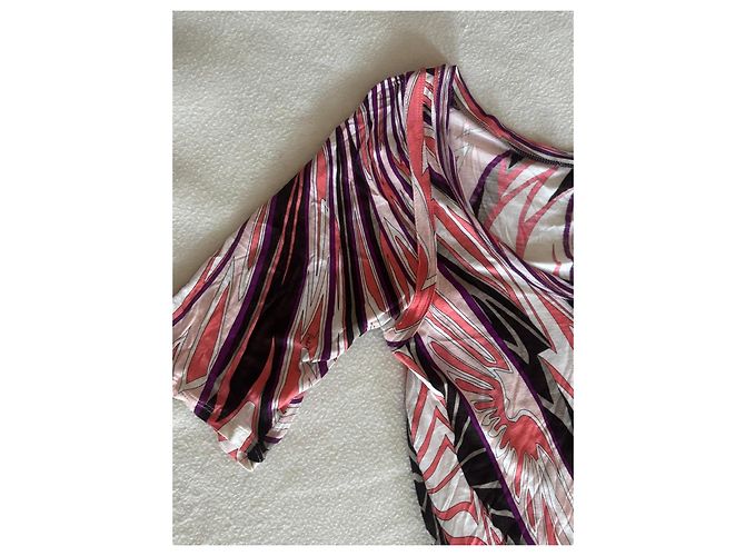Vestido longo Emilio Pucci com estampa multicolorida Marrom Preto Rosa Branco Cinza Roxo - vista 9