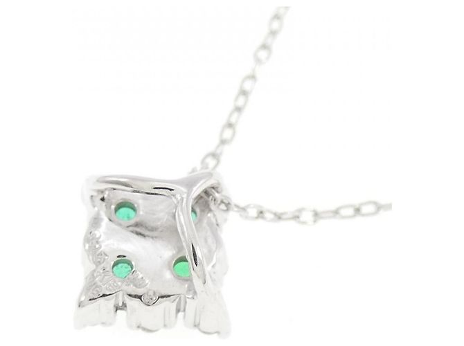 Autre Marque Collana con smeraldo e diamanti Au750 Argento - vista 4