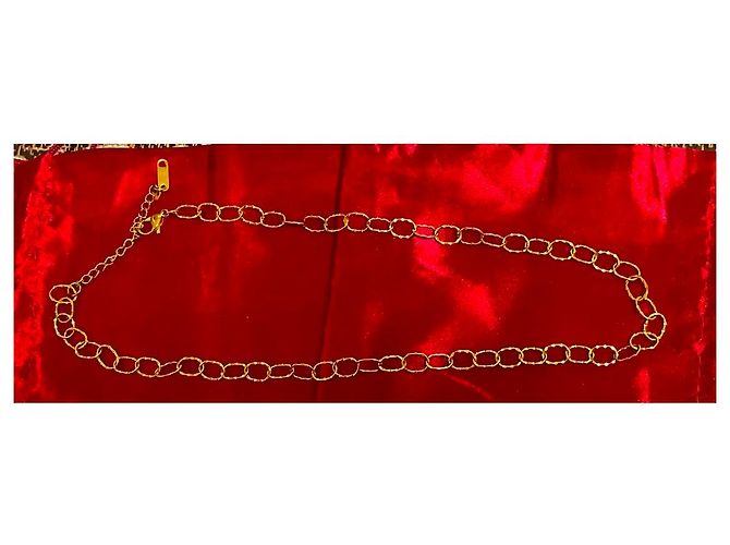 Autre Marque Collana a Catena con Maglie Ovali Dorate D'oro - vista 3