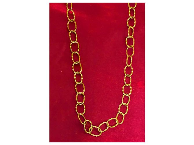 Autre Marque Collana a Catena con Maglie Ovali Dorate D'oro - vista 4