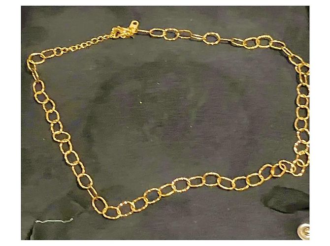 Autre Marque Collana a Catena con Maglie Ovali Dorate D'oro - vista 5