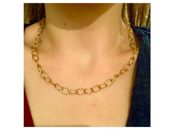 Autre Marque Collana a Catena con Maglie Ovali Dorate D'oro - vista 6
