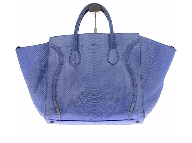 Céline "Luggage" Handtasche aus blauem Pythonleder - Ansicht 2