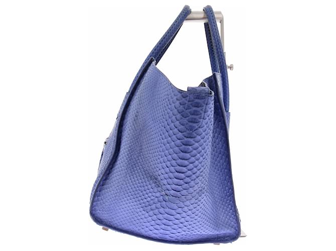 Céline "Luggage" Handtasche aus blauem Pythonleder - Ansicht 3