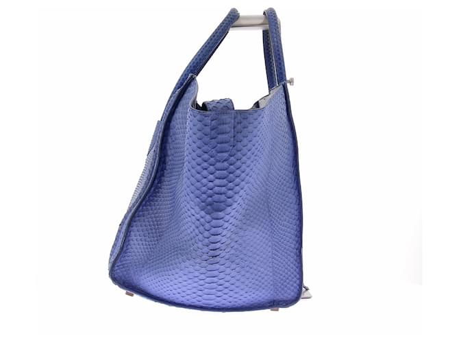 Céline "Luggage" Handtasche aus blauem Pythonleder - Ansicht 4