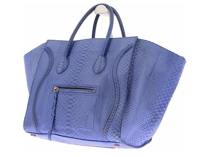 Céline "Luggage" Handtasche aus blauem Pythonleder - Ansicht 5
