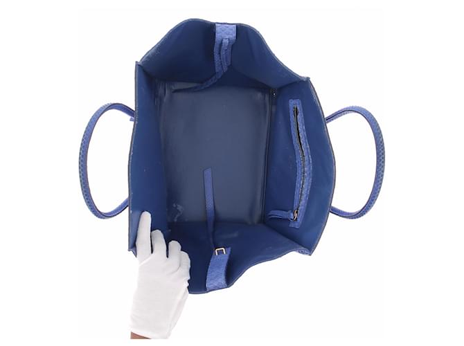 Céline "Luggage" Handtasche aus blauem Pythonleder - Ansicht 6