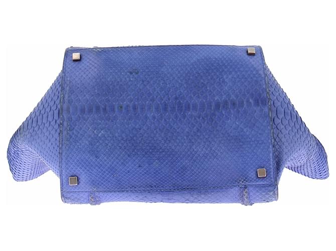 Céline "Luggage" Handtasche aus blauem Pythonleder - Ansicht 7