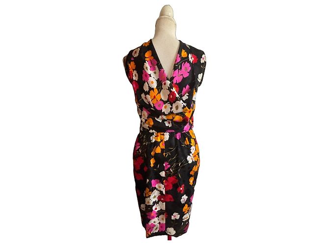 Valentino Abito Lungo Floreale Multicolore Nero Rosa Bianco Rosso Verde Arancione - vista 2