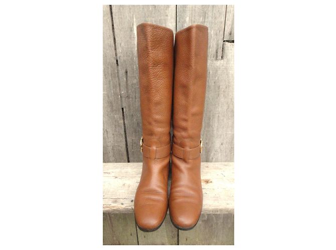 Gucci Botas Altas de Cuero Marrón Castaño - vista 10