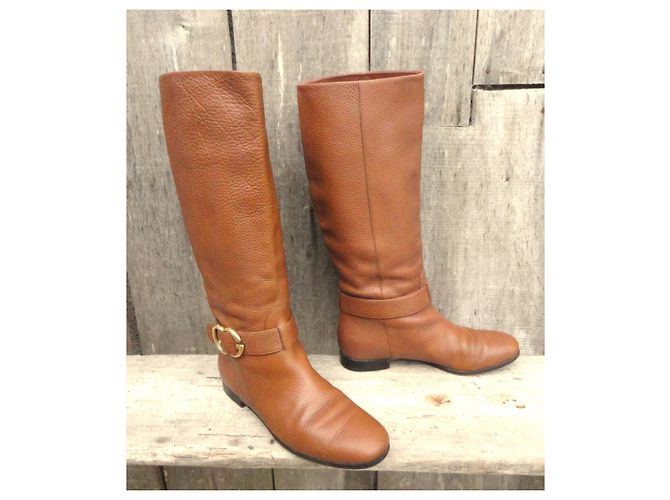 Gucci Botas Altas de Cuero Marrón Castaño - vista 2