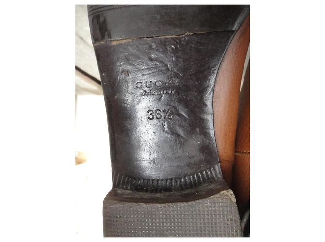 Gucci Botas Altas de Cuero Marrón Castaño - vista 8