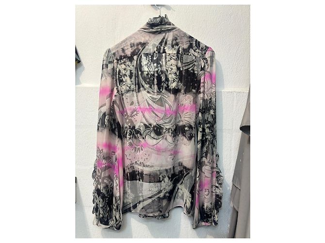 Blusa Emilio Pucci de seda estampada con lazo Negro Rosa Multicolor Gris - vista 3