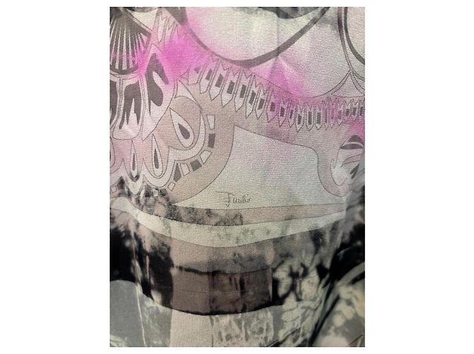 Blusa Emilio Pucci de seda estampada con lazo Negro Rosa Multicolor Gris - vista 5