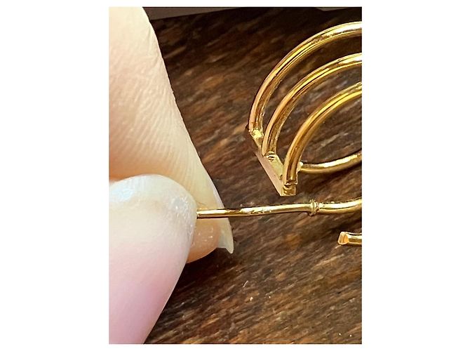 Autre Marque Orecchini a cerchio multi-filo placcati oro D'oro - vista 6