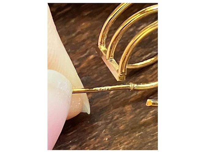 Autre Marque Orecchini a cerchio multi-filo placcati oro D'oro - vista 7