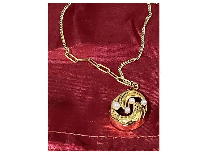 Autre Marque Collana dorata con perle e pendente D'oro - vista 10