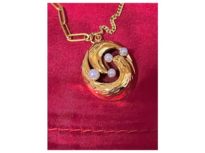 Autre Marque Collana dorata con perle e pendente D'oro - vista 2