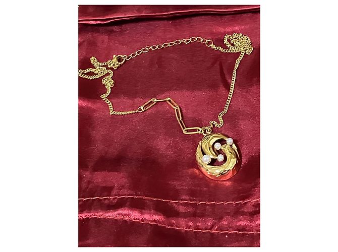 Autre Marque Collana dorata con perle e pendente D'oro - vista 8