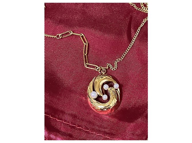 Autre Marque Collana dorata con perle e pendente D'oro - vista 9