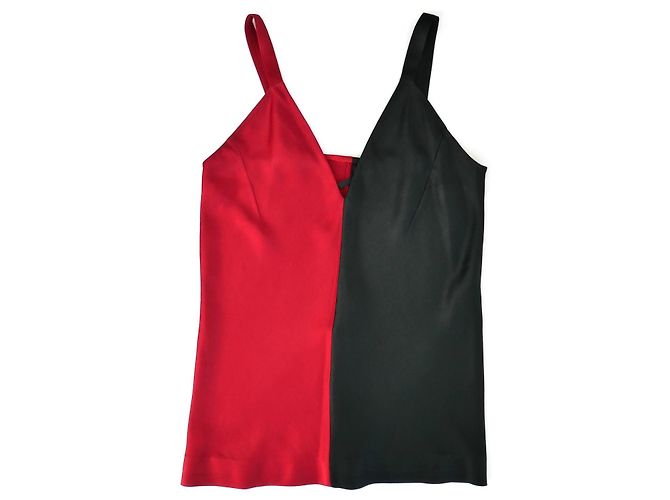 Haider Ackermann Top Canottiera Bicolore Nero Rosso - vista 3
