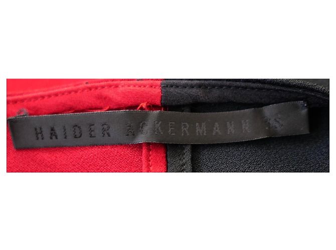 Haider Ackermann Top Canottiera Bicolore Nero Rosso - vista 6