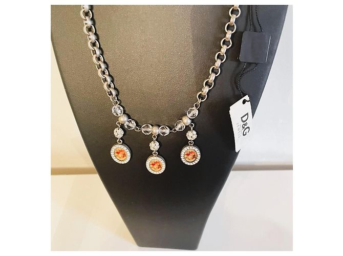 Collana Dolce & Gabbana Cammeo e Cristalli Swarovski Argento Multicolore Silver hardware - vista 10