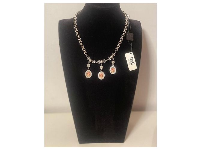 Collana Dolce & Gabbana Cammeo e Cristalli Swarovski Argento Multicolore Silver hardware - vista 14