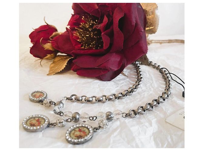Collana Dolce & Gabbana Cammeo e Cristalli Swarovski Argento Multicolore Silver hardware - vista 2