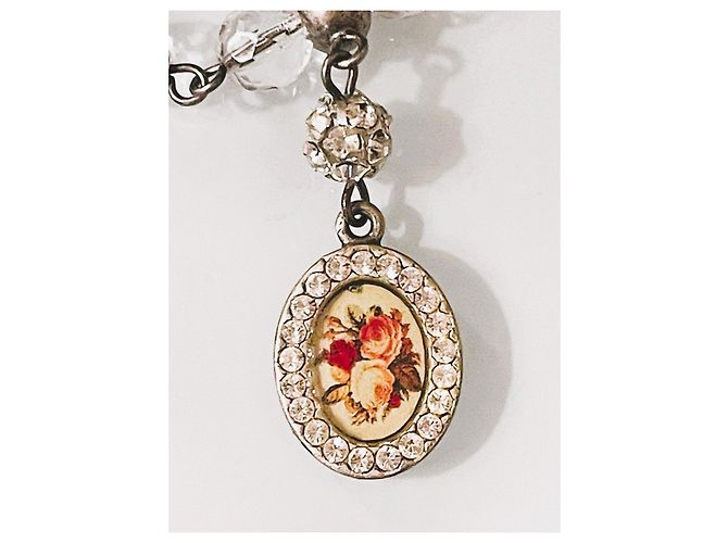 Collana Dolce & Gabbana Cammeo e Cristalli Swarovski Argento Multicolore Silver hardware - vista 20