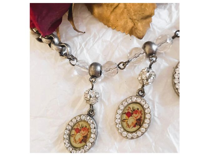 Collana Dolce & Gabbana Cammeo e Cristalli Swarovski Argento Multicolore Silver hardware - vista 3