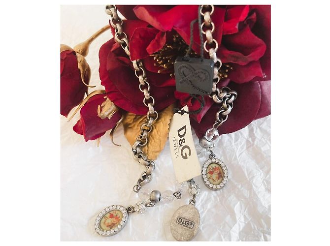 Collana Dolce & Gabbana Cammeo e Cristalli Swarovski Argento Multicolore Silver hardware - vista 6