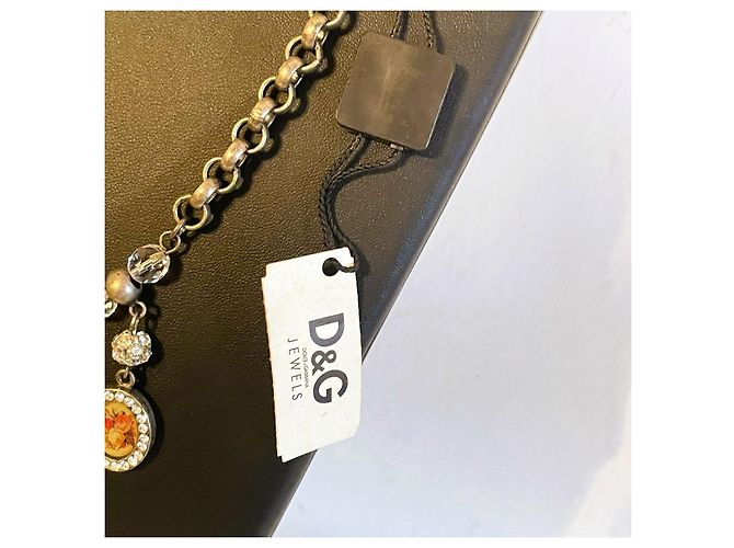 Collana Dolce & Gabbana Cammeo e Cristalli Swarovski Argento Multicolore Silver hardware - vista 9