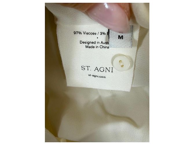 Autre Marque ST. AGNI Body maniche lunghe misto viscosa crema - vista 3