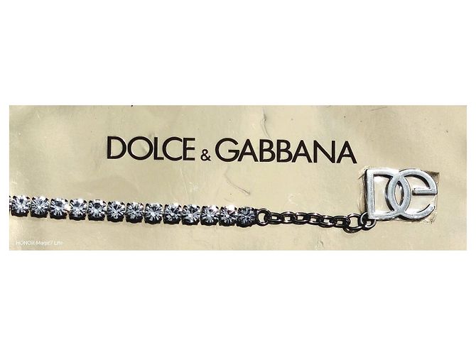 Dolce & Gabbana Bracciale Catena Cristalli Argento - vista 4