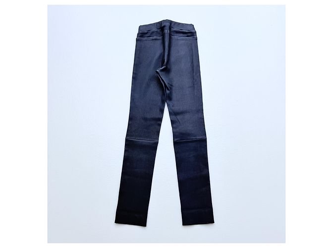 Louis Vuitton Pantalon en cuir bleu marine Pré-Fall 2013 Bleu foncé - vue 4