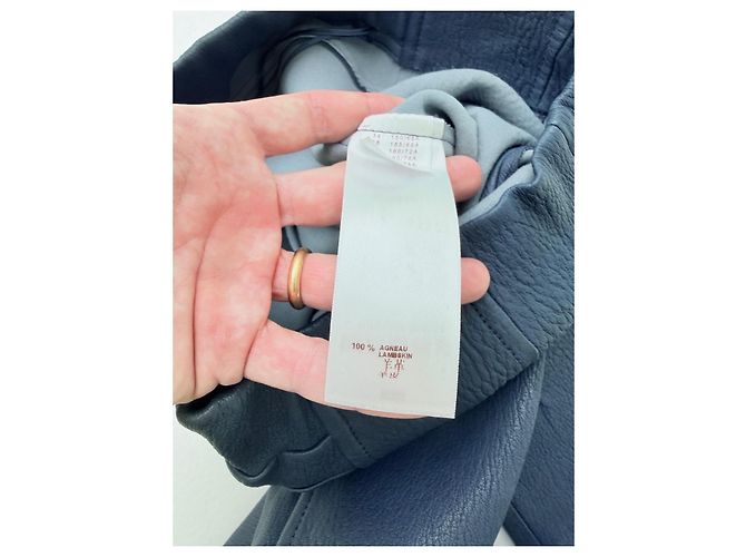 Louis Vuitton Pantalon en cuir bleu marine Pré-Fall 2013 Bleu foncé - vue 8