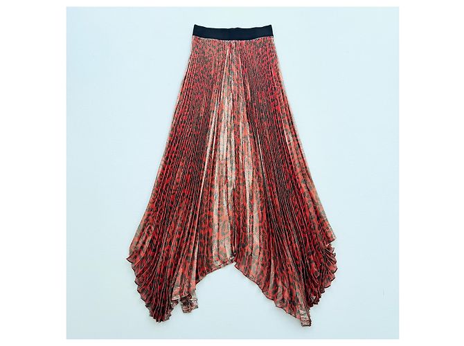 Alice + Olivia Gonna maxi plissettata leopardata Fall 2018 Rosso Stampa leopardo - vista 4