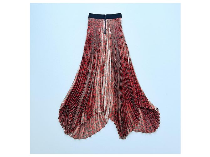 Alice + Olivia Gonna maxi plissettata leopardata Fall 2018 Rosso Stampa leopardo - vista 5