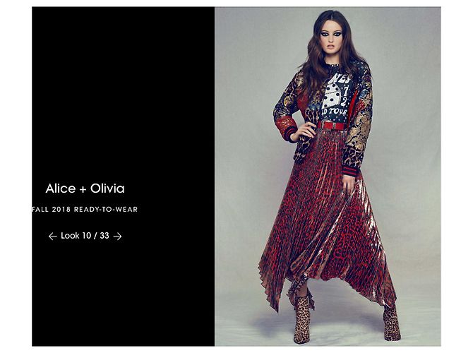 Alice + Olivia Gonna maxi plissettata leopardata Fall 2018 Rosso Stampa leopardo - vista 6