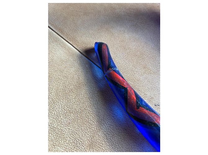 Autre Marque Boda Kosta Konstglas Blue Glass Serpent Sculpture Black White Red - view 8