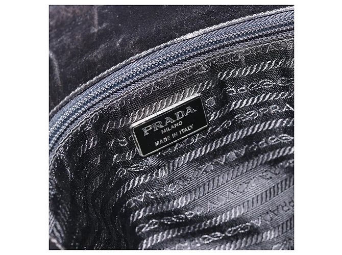Borsa Tote PRADA in plastica con catena in pelle nera e argento Auth bs35453 Nero - vista 10