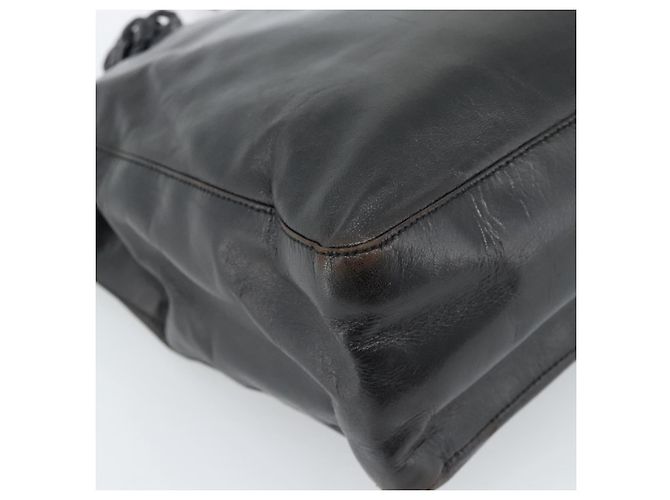 Borsa Tote PRADA in plastica con catena in pelle nera e argento Auth bs35453 Nero - vista 16