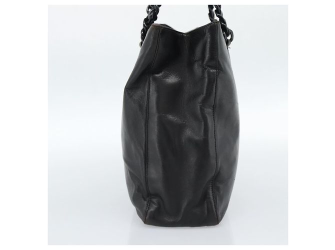 Borsa Tote PRADA in plastica con catena in pelle nera e argento Auth bs35453 Nero - vista 3