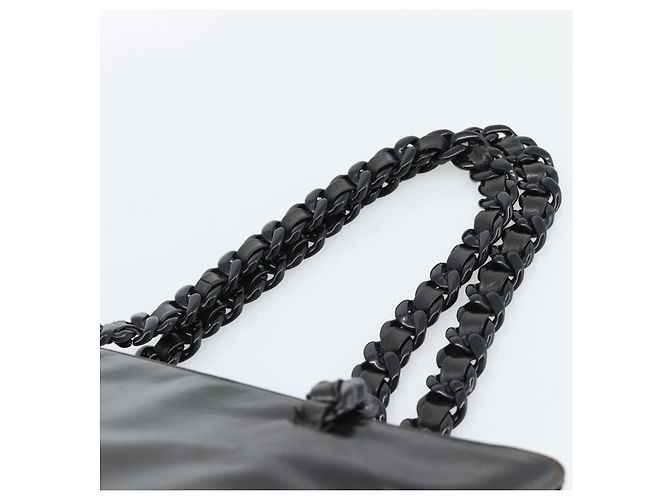 Borsa Tote PRADA in plastica con catena in pelle nera e argento Auth bs35453 Nero - vista 8