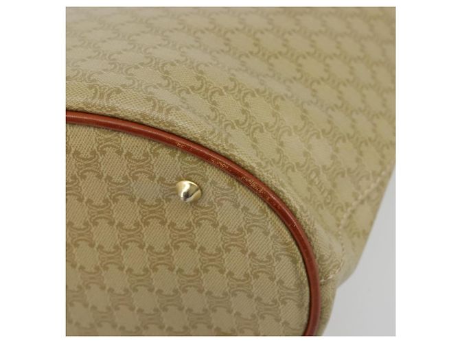 Céline Borsa Tote CELINE Macadam Canvas PVC Beige Oro Auth 183002 D'oro - vista 14